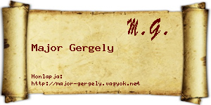 Major Gergely névjegykártya